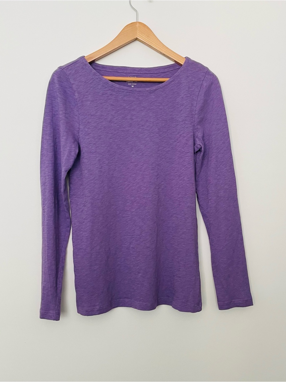 J. Crew Purple Long Sleeve Crewneck Tee
